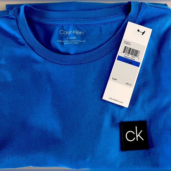 Calvin Klein French blue long sleeve crew neck cotton shirt. - Picture 1 of 6